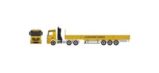 Herpa 953719 - H0 - Mercedes-Benz Arocs Pritschen-Sattelzug Leonhard Weiss
